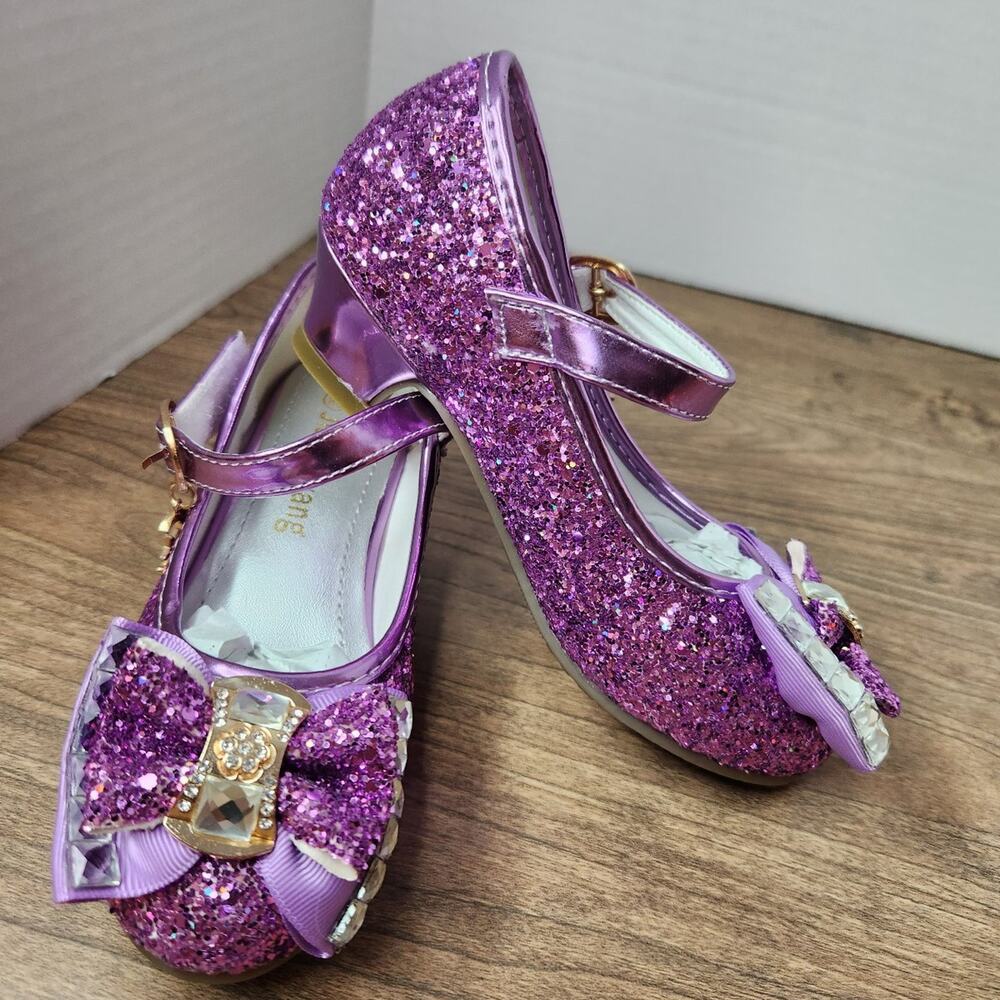 Little girls sparkley heels purple. RIDICULOUSLY cute! Size 10 - Picture 2 of 12